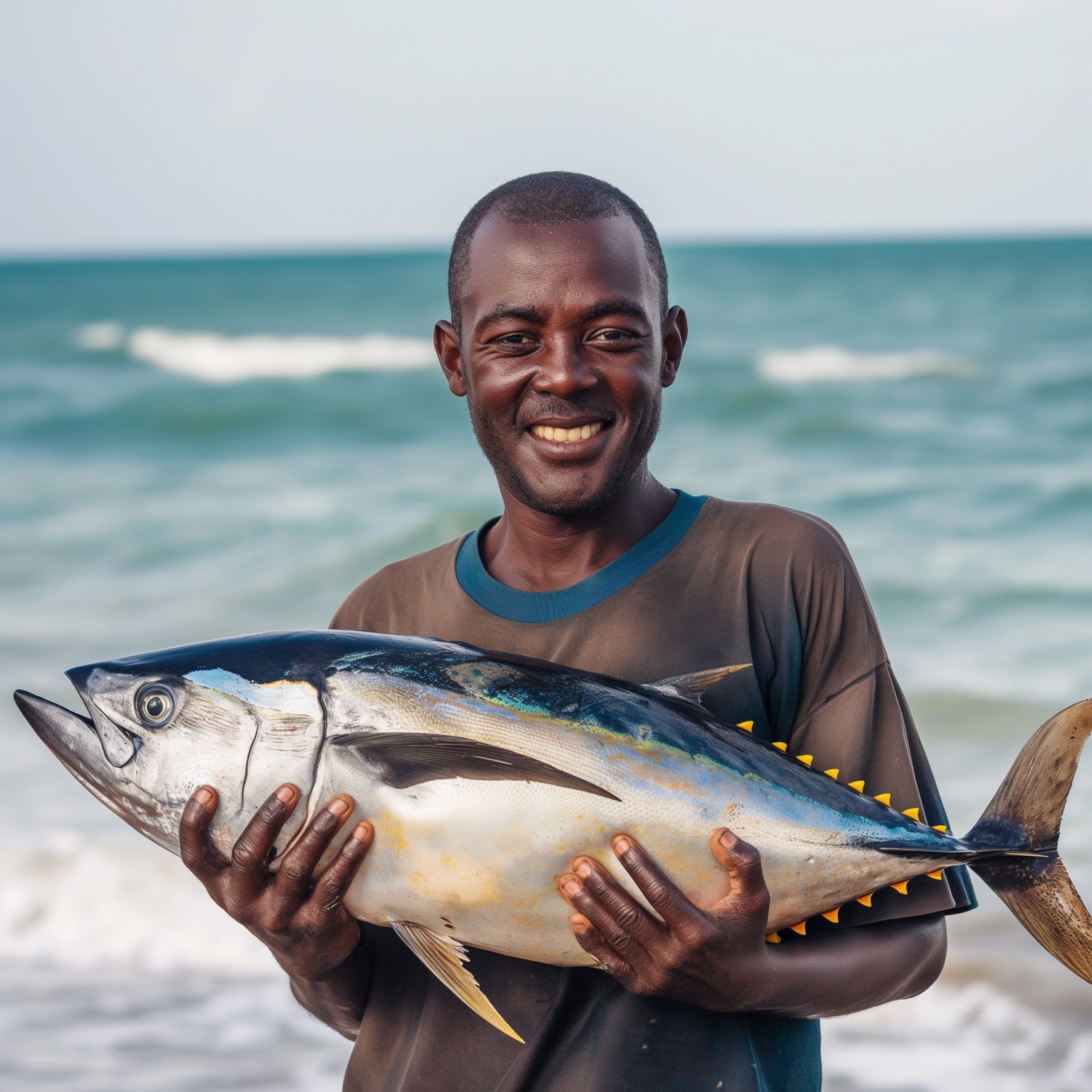 Fisherman with a fresh tuna